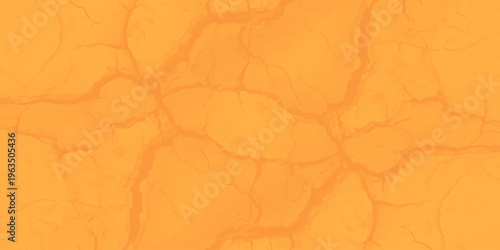 Abstract orange cracked earth texture background, dry soil parched ground surface, vibrant desert clay pattern backdrop