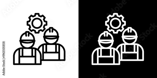Labour Union Icon Set Vector Collection Isolated In Black And White