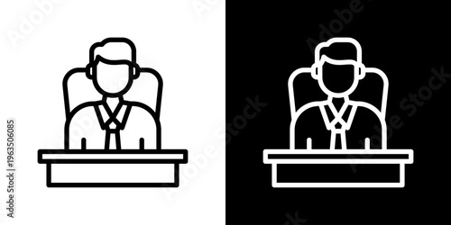 Boss Icon Set Vector Collection Isolated In Black And White