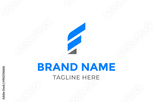 Abstract Letter F Logo, Modern Minimal F Monogram, Corporate Brand Identity for Finance, Banking, Fintech, Fashion and Business, Clean Geometric Initial Logo Design, Professional Logo Template
