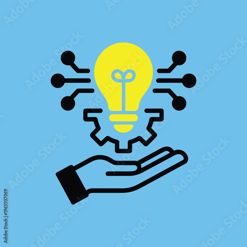 Technology adoption solid icon, black filled vector, digital transformation, innovation, automation, system upgrade and integration concept.