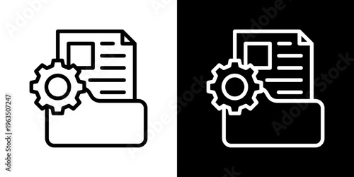 Project Documentation Icon Set Vector Collection Isolated In Black And White