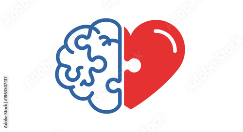 Brain and heart puzzle pieces combined.