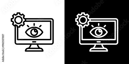 Monitoring Software Icon Set Vector Collection Isolated In Black And White