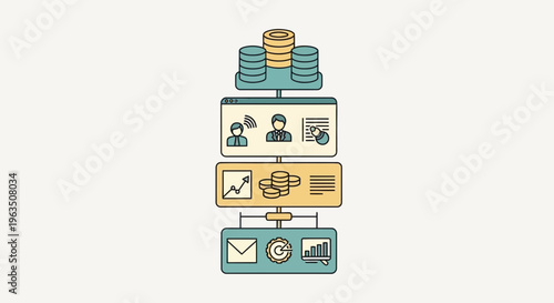 YouTube end screen with business and finance icons