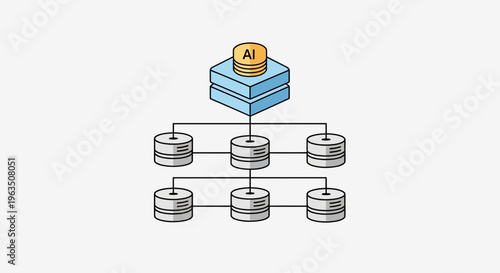 AI powered database network with interconnected servers