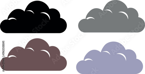 Cloud computing and weather cloud icon set vector illustration with internet technology network data and communication symbols