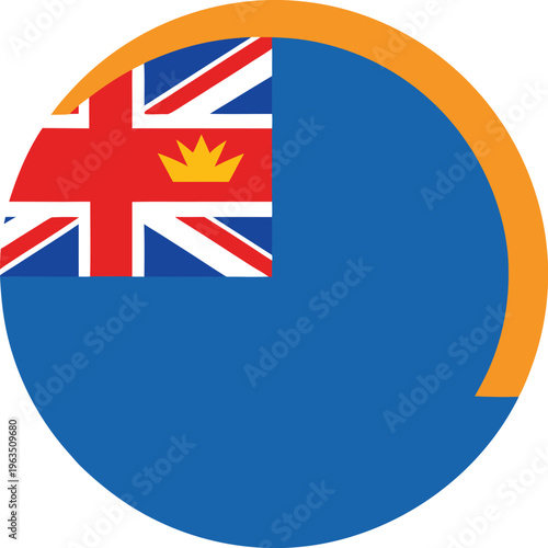blue ensign flag round badge with union jack and crown emblem