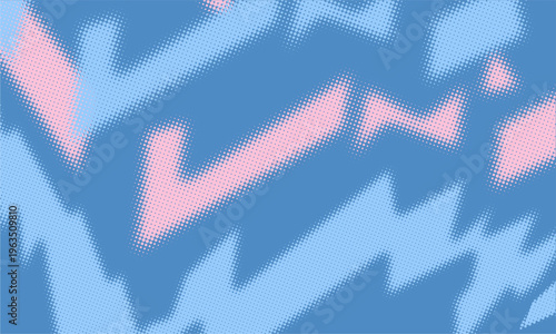 Blue and pink geometric abstract pattern with sharp angles, suitable for modern sportswear or jersey designs.