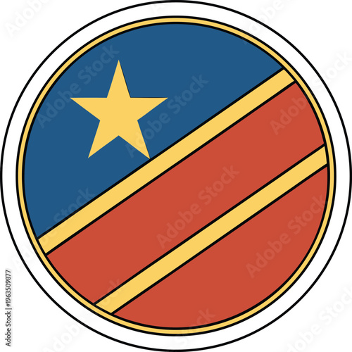 democratic republic of congo flag circular emblem icon