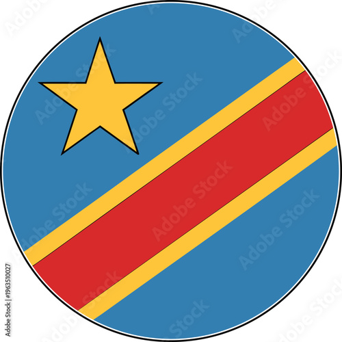 democratic republic of congo flag round badge design