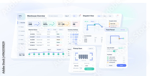 A comprehensive digital dashboard interface for warehouse management