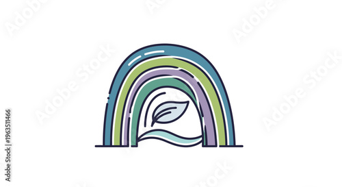Rainbow colored leaf illustration design.