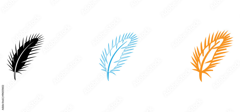 Obraz premium Colorful feather illustrations