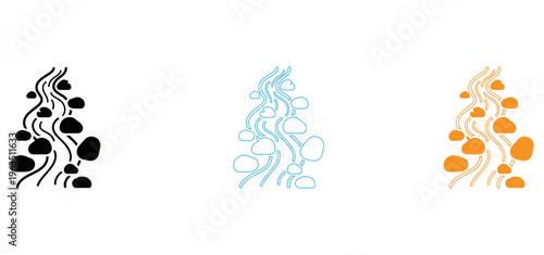 Abstract line art designs with organic shapes