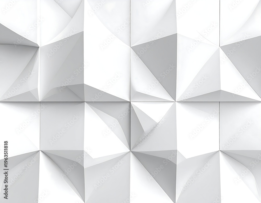 Obraz premium Geometric shapes form a modern 3D pattern on a white background