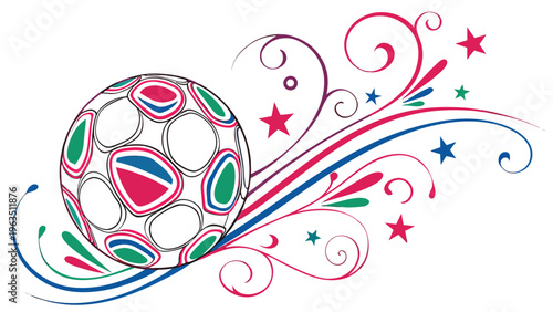 Elegant floral and swirling decorative pattern with vibrant colors and intricate designs