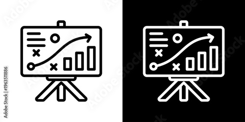 Project Strategy Icon Set Vector Collection Isolated In Black And White
