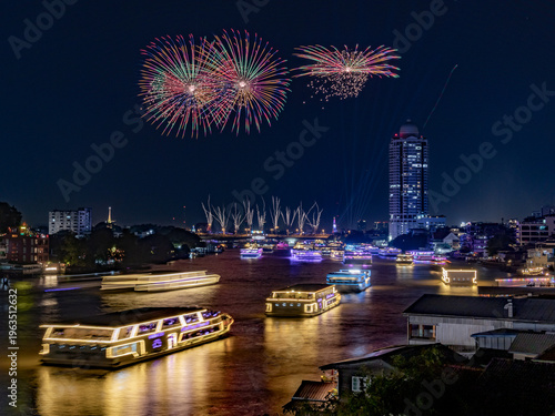 fireworks over the river