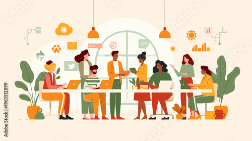 A simple and clean composition featuring a green line and a red dot on a beige background, conveying a sense of modernity and minimalism.