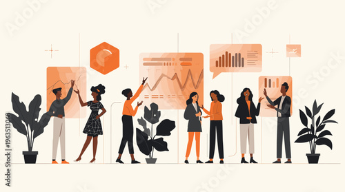 A simple, modern illustration of a plant in a pot, evoking a sense of calmness and serenity, perfect for use in design projects or as a decorative ele