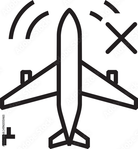 Airplane taking off in flight mode.