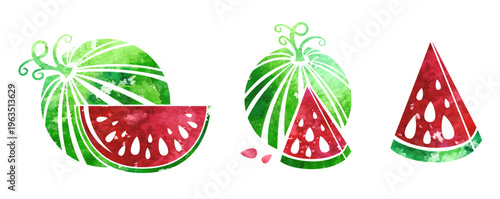 Watermelon. Colorful vector isolated decoration element. 