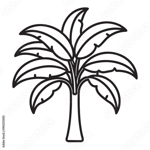 Palm Tree Outline Vector Icon