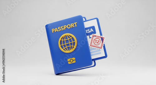 Passport and Visa Illustration - Essential Travel Documents for International Journeys.