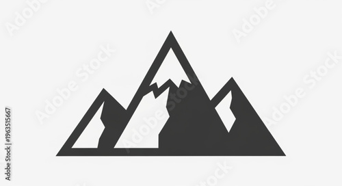 Geometric Mountain Range Silhouette - A Minimalist Outdoor Adventure Icon.