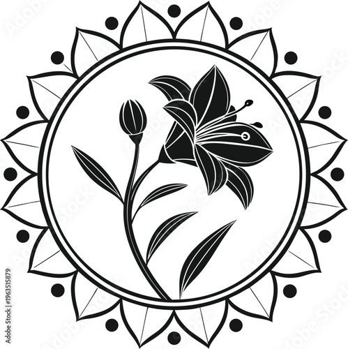 Abstract floral vector background with decorative flowers and leaves