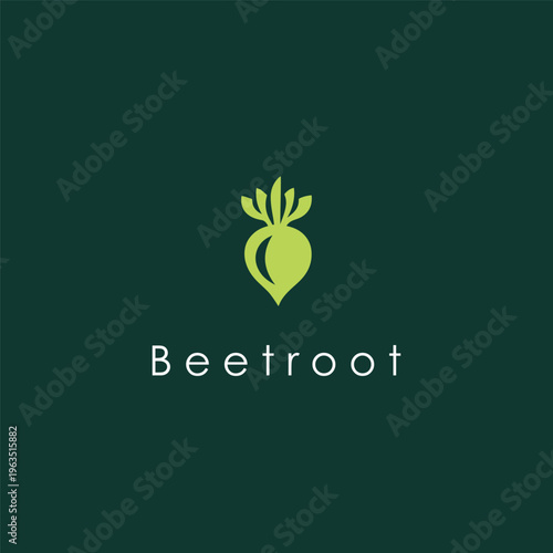 Vector Beetroot Logo Design Minimal Vegetable Icon for Organic Food Brand Identity