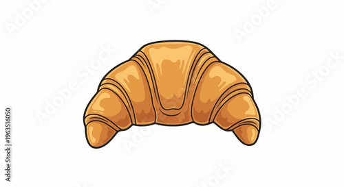 Golden brown baked pastry with curved shape and layered texture