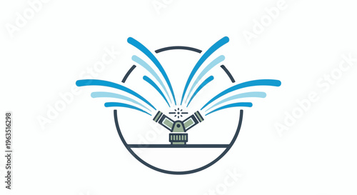 Garden sprinkler spraying water in a circular motion