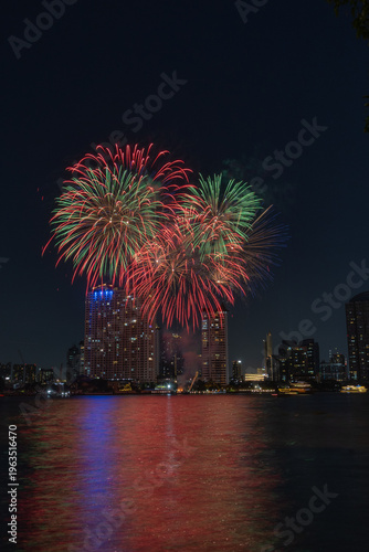 fireworks over the river