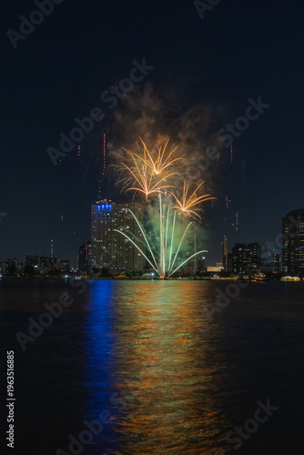 fireworks over the river