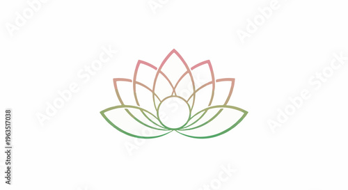 Gradient lotus flower outline on a white background