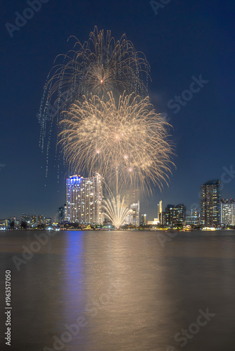 fireworks over the river
