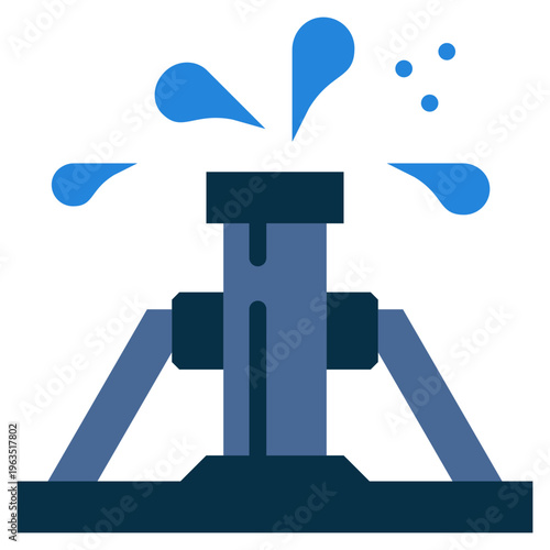 Oil extraction blowout or pressure release flat illustration