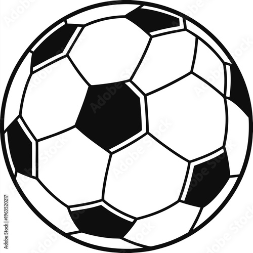 Classic black and white soccer ball design with traditional pentagonal and hexagonal patterns