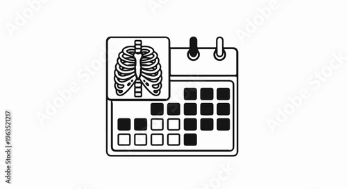 Calendar with x-ray image of ribs