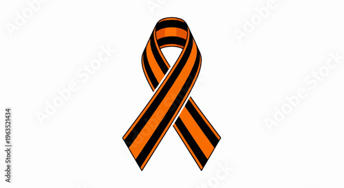 Orange and black striped ribbon, a symbol of remembrance