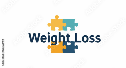 Four colorful puzzle pieces form a border around the words "Weight Loss