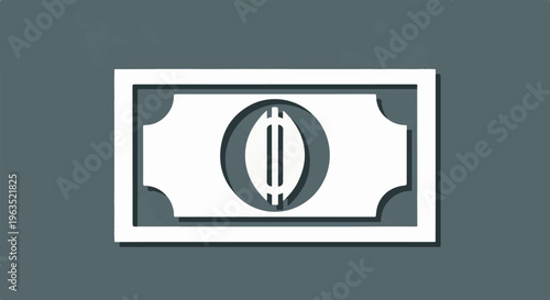 Stylized representation of a banknote with a central circular design element