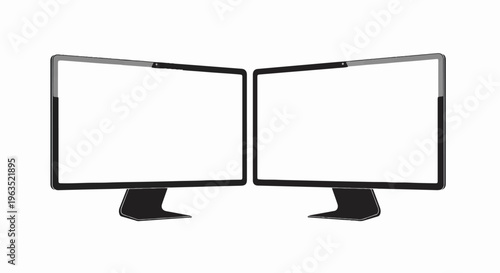 Two modern flat-screen computer monitors displayed side-by-side
