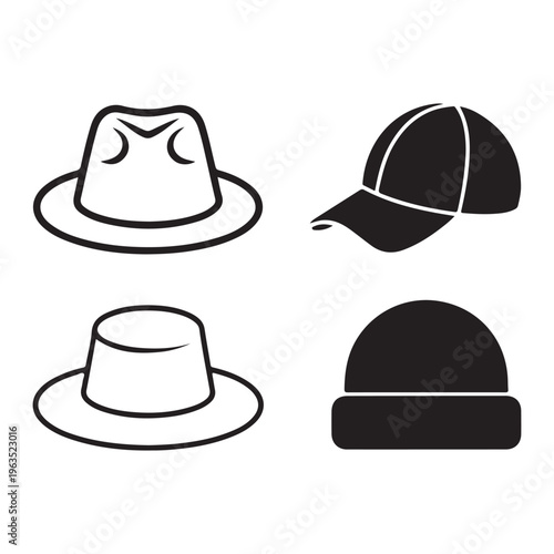 Hat silhouette collection featuring classic fedora style and fashion accessory