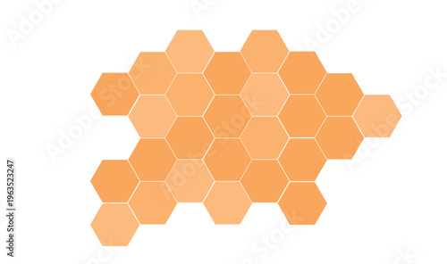 Abstract Orange Hexagon Pattern Background, Geometric Honeycomb Grid Design, Modern Minimal Tech Texture, Hexagonal Mosaic Layout for Digital Wallpaper and Branding 