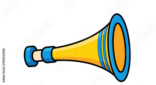 Vector Illustration of a Cartoon Style Horn Perfect for Cheerleading Sports or any Project that Requires a Fun and Colorful Design Element