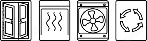 Air conditioner unit and recycling icons