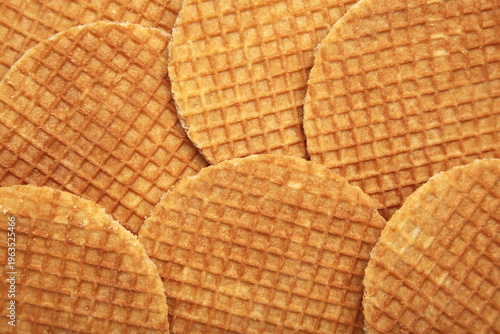 Macro Background of Waffle Texture from a Stroopwafel